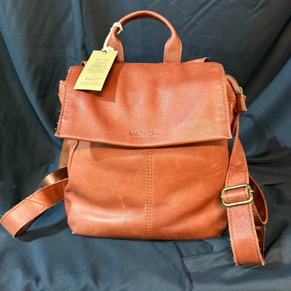 American Leather Co. Women's Leather Backpack - Chestnut Brown